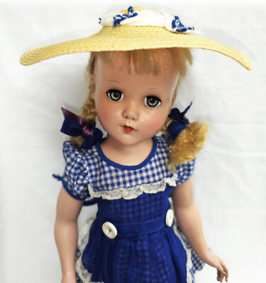 NANETTE Arranbee 17'' R & B Doll Strung Royal Blue Original Dress Hat Snap Shoes