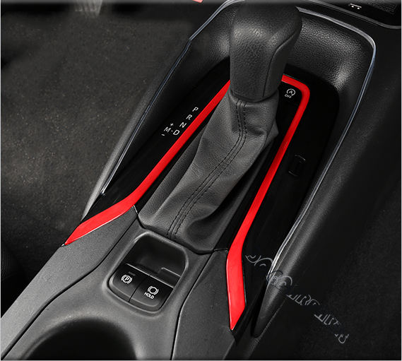 Red Interior Gear Shift Panel Trim For TOYOTA COROLLA 2019-2023