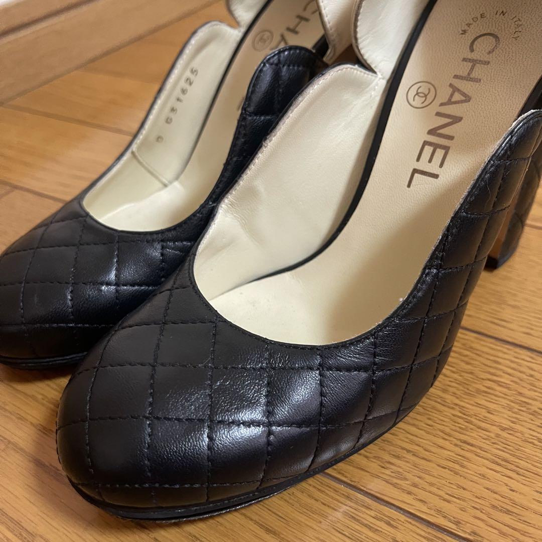 Chanel Pumps Heels Matelasse Patent Leather Black White Size 37 US About7 Women thumbnail 20