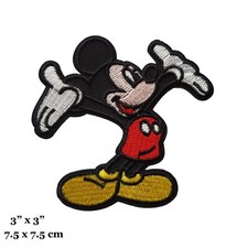Mickey Mouse Cartoon Character Hands Out Embroidered Iron On Patch