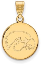 10K Yellow Gold University of Iowa Medium Disc Pendant by LogoArt (1Y039UIA)