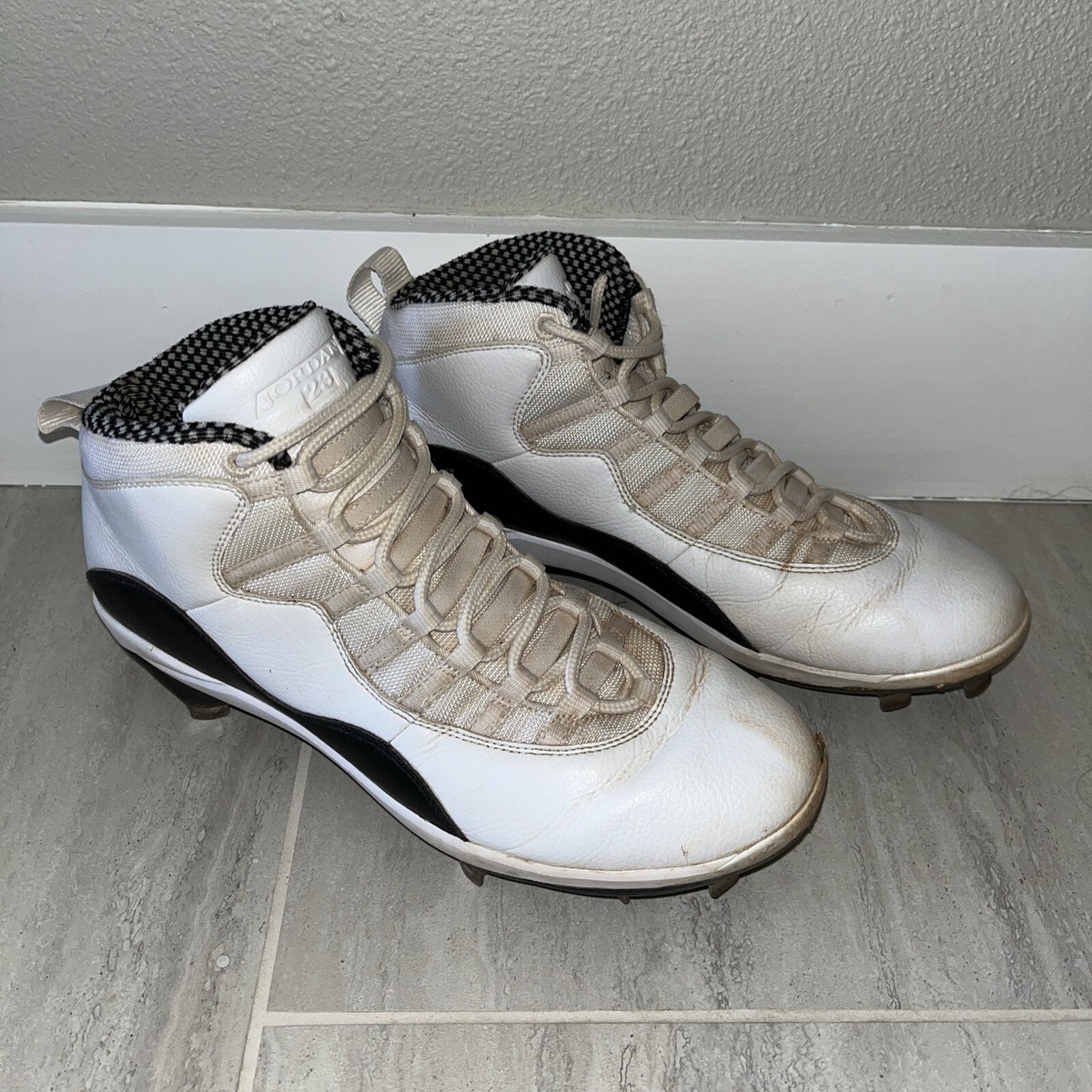 Size 11 Air Jordan 10 Retro Metal White Black