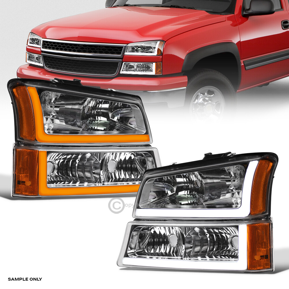 Switchback Sequential For 2003-2007 Silverado Chrome Headlights+