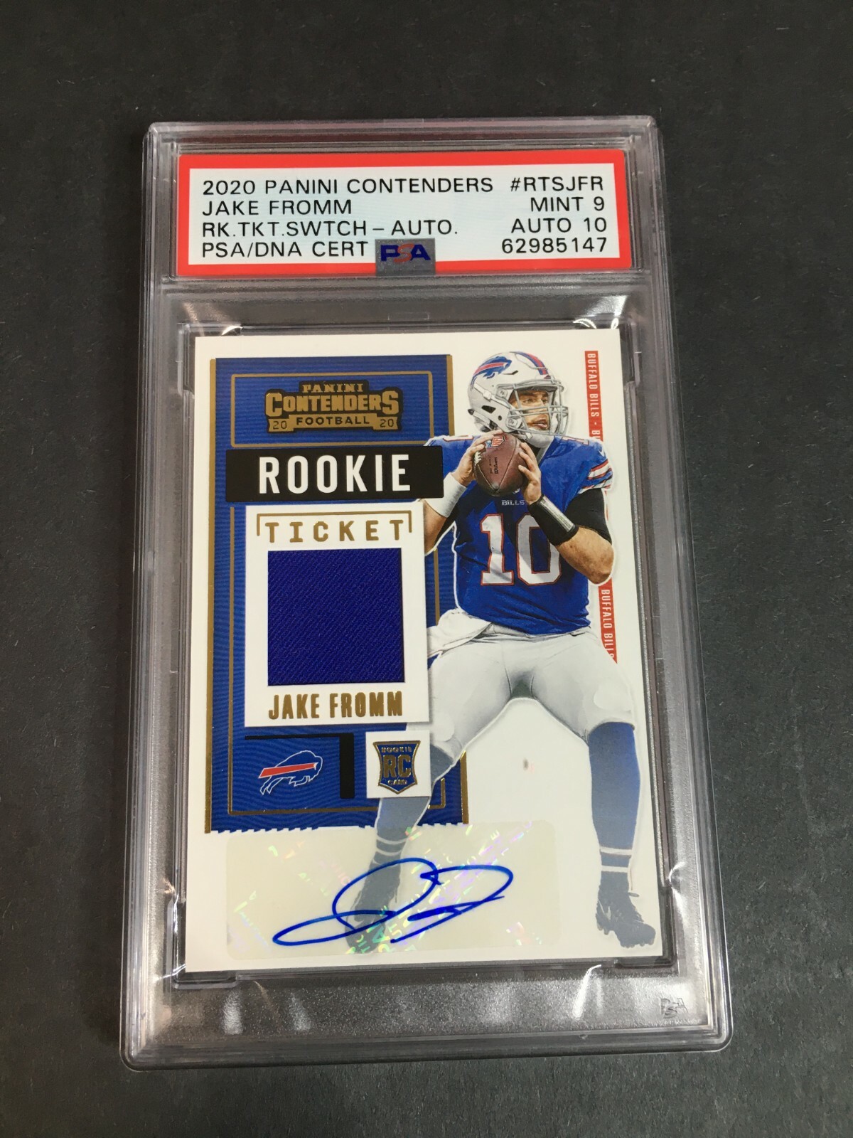 Jake Fromm Panini Contenders Rookie Ticket Swatches #JFR Autograph