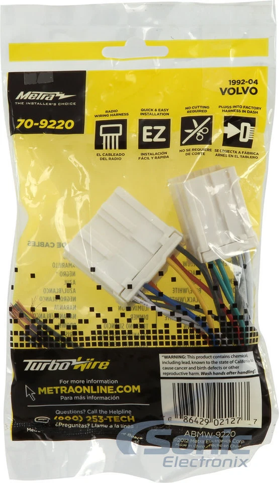 Arnés de cableado Metra 70-9220 para vehículos Volvo seleccionados 1992-up Foto 4 de 4