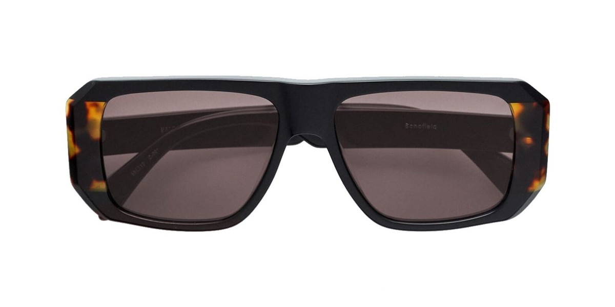 Lunettes De Soleil Kaleos Schofield - Monture Noire, Verres Marron - Taille Grande Rétro - Neuf Avec étiquettes