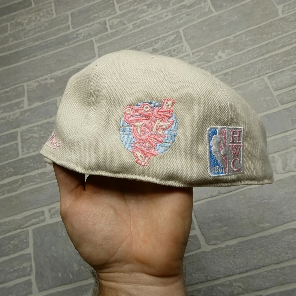 Miami Heat Mitchell & Ness HWC Hardwood Classics 2012 Champions Pink Blue Size 8 - Image 3 of 4