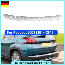 Für Peugeot 2008 14-19 Edelstahl Ladekantenschutz Chrom Abkantung Hinten