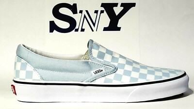 UNISEX VANS CHECKERBOARD SLIP-ON MEN's 10 Baby Blue