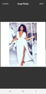 white plunge maxi dress