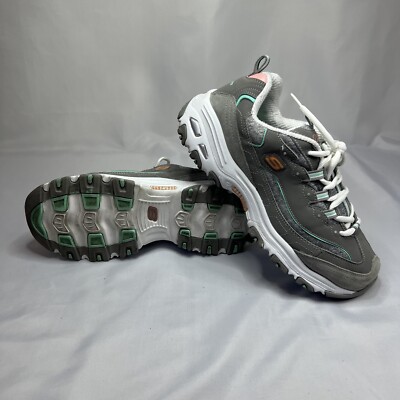 Skechers Womens D Lites 149060 Gray Casual Shoes Sneakers Size 11