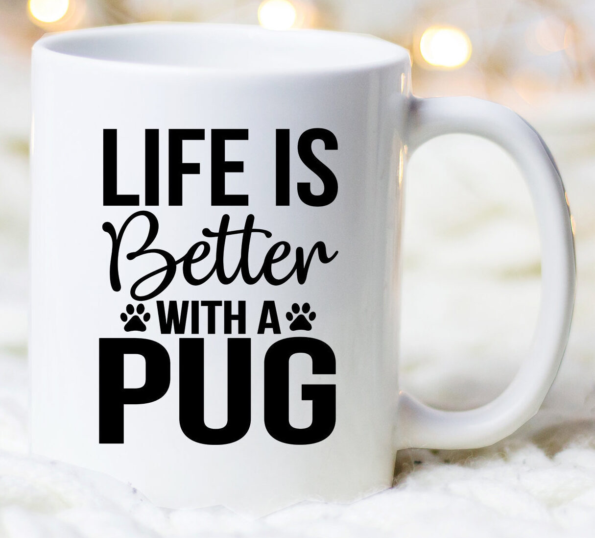 Life Better With Pug Mug Pug Coffee Mug Pug Lover Pug Mug Gift For Pug Lover Pug