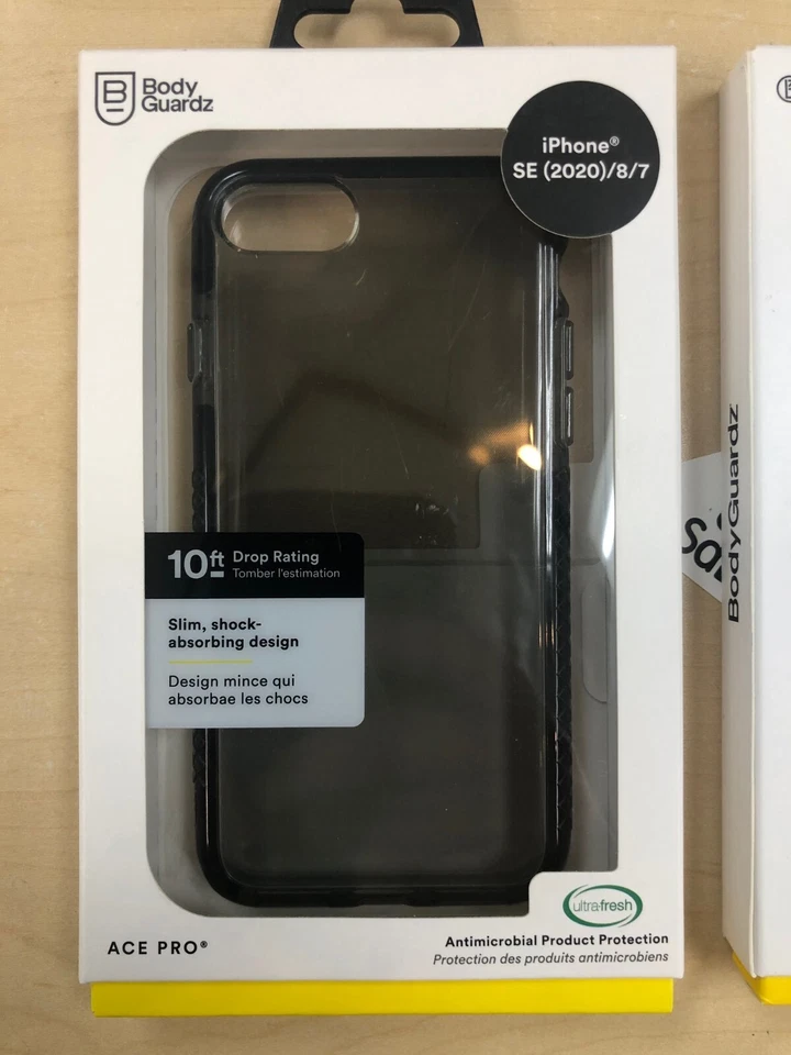 Funda BodyGuardz Ace Pro para iPhone SE (2020-2022) 8/7 pulgadas Negro Humo Foto 3 de 4