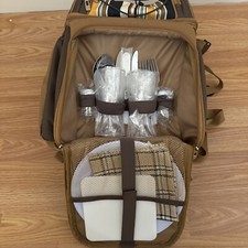 Hap Tim Picnic Basket Backpack with cooler, blanket and Dish Set for 2
