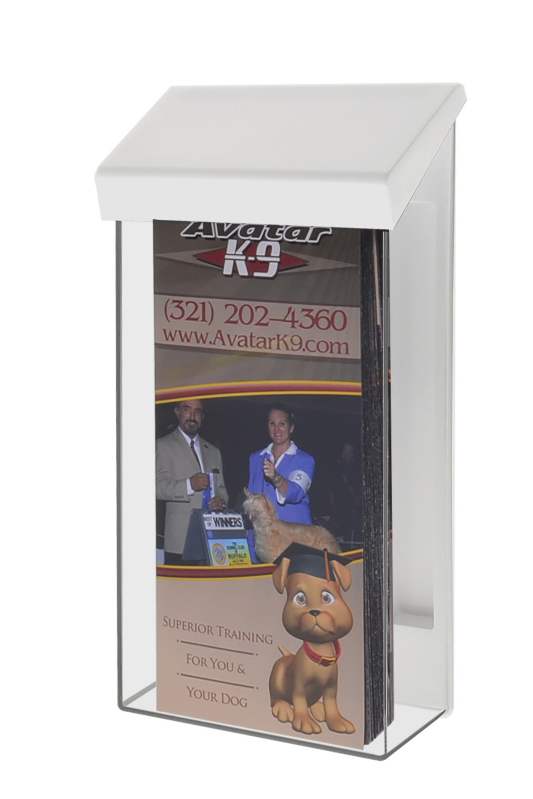 4"W x 9"H Outdoor Rack Card Holder Wall Brochure Box with White Lid eBay