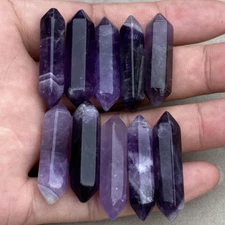 10pcs Natural dreamy Amethyst Obelisk Quartz Crystal Wand Double Point Healing