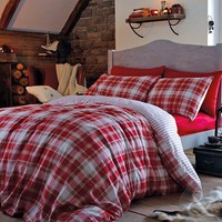 Just Contempo Brushed Cotton Duvet Cover Set, Double, Red Just Contempo Brushed Cotton Duvet Cover Set, Double, Red