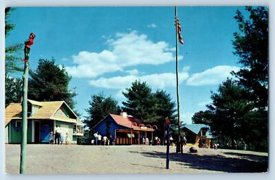 c1950 Santa's Post Office Candy Cane Santa's Land USA Putney Vermont VT Postcard