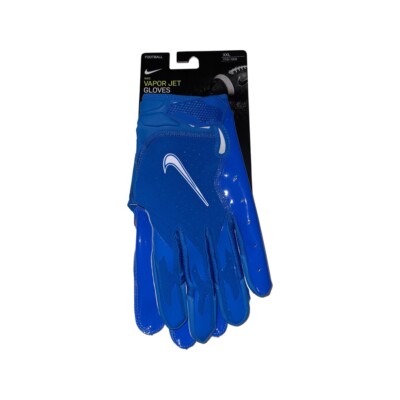 Nike Vapor Jet 6.0 Adult Football Gloves Blue 2XL CZ4127-490 NFL Issued PROMO