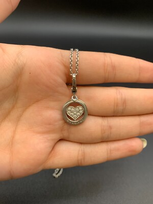 Bulgari Tondo Diamond Heart 18K White Gold Pendant | eBay