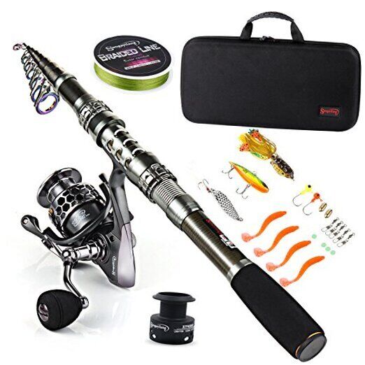 Sougayilang Fishing Rod 1.8M/5.91FT A-fishing Full Kits With Sougayilang Fishing Rod 1.8M/5.91FT A-fishing Full Kits With