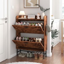 Shoe Cabinet with 2 Flip Door 2 Storage Drawers Shoe Rack Organizer for Entryway