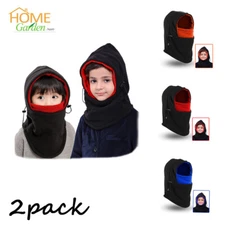 2 Pack Kids Winter Balaclava Hat Ski Face Mask Snow Hood Neck Warmer Boys Girls