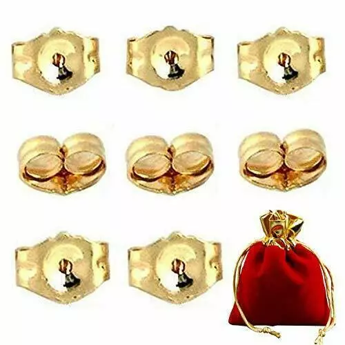 8-Piece 14K Yellow Gold Earring Backs Replacement Earring Backs