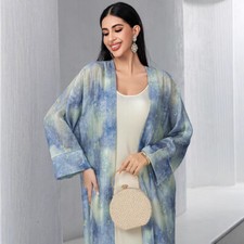 Abaya Dubai Open Kaftan Women Long Dress Set Evening Kimono Muslim Robe Gown