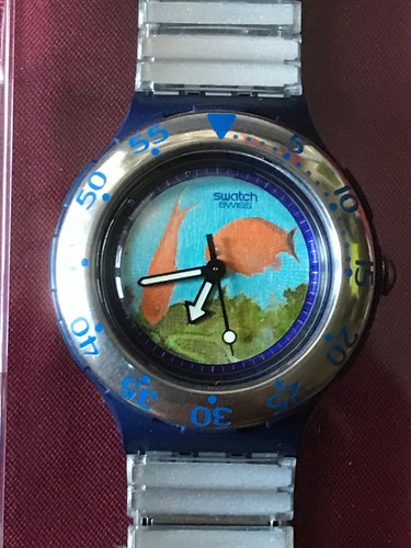 Orologio Swatch Scuba DECOMPRESSION (SDN112/113)-NUOVO! Pesce rosso! Argento  | eBay