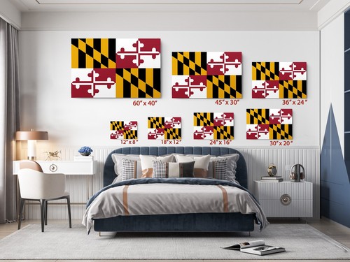 Flag of Maryland Wall Art Canvas Print, Art Canvas Poster Wall Decor - Picture 6 of 8