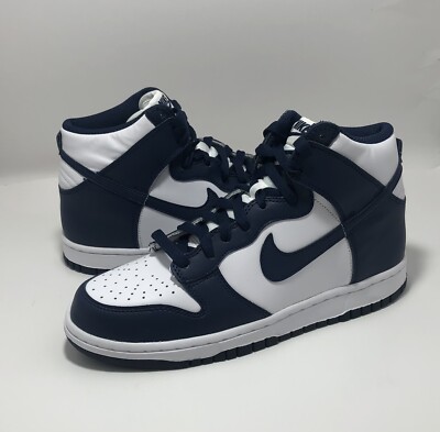 nike dunk high navy white