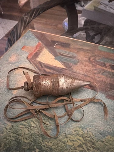 Vintage Metal Plumb Bob 3 Inch ALB With Over 24 In