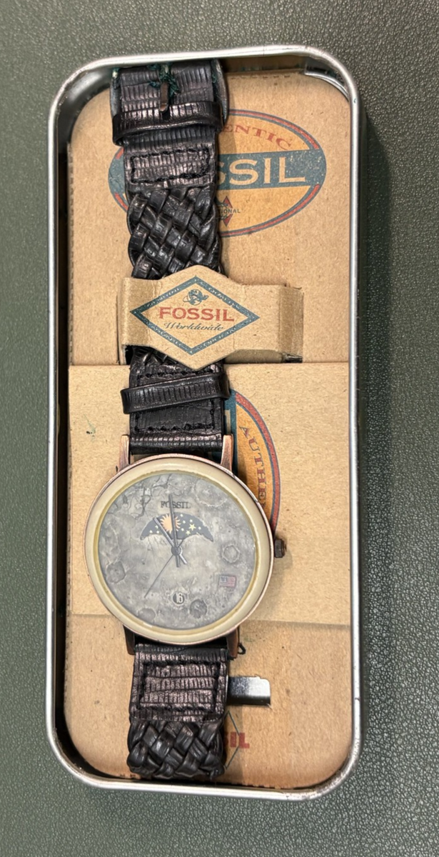 FOSSIL (1995)BW-6726, (1988)FM-1815 MOON LANDING WATCH RARE! Fossil Moon Landing Watch WORKS! Sun Copper Japan FM  main image 3