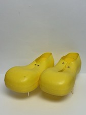 RUBIES CLOWN KIDS' SHOES Molded Plastic Yellow Vintage MADE IN U.S.A. Halloween