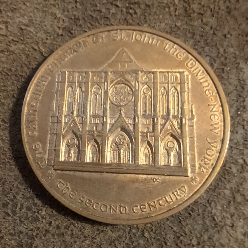 Copper Cathedral Church of St John  New York City Vintage Pilgrimage Medal