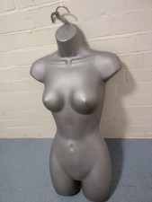 Female Hanging Body Form Matt Plastic Display Torso Mannequin 32-33in/82cm- GREY