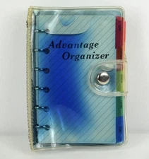 VTG Blue Liquid Filled Cover Advantage Organizer Planner 6 Ring Binder 5 1/2"