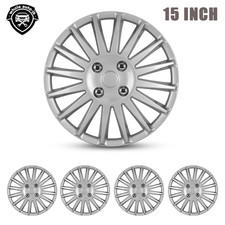 4pcsset 15 Silver Wheel Covers Snap On Full Hub Caps Fit R15 Tire Steel Rim