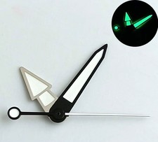 Arrow Shape Green Lume Silver Black Trim Watch Hands for NH35 NH36 NH70