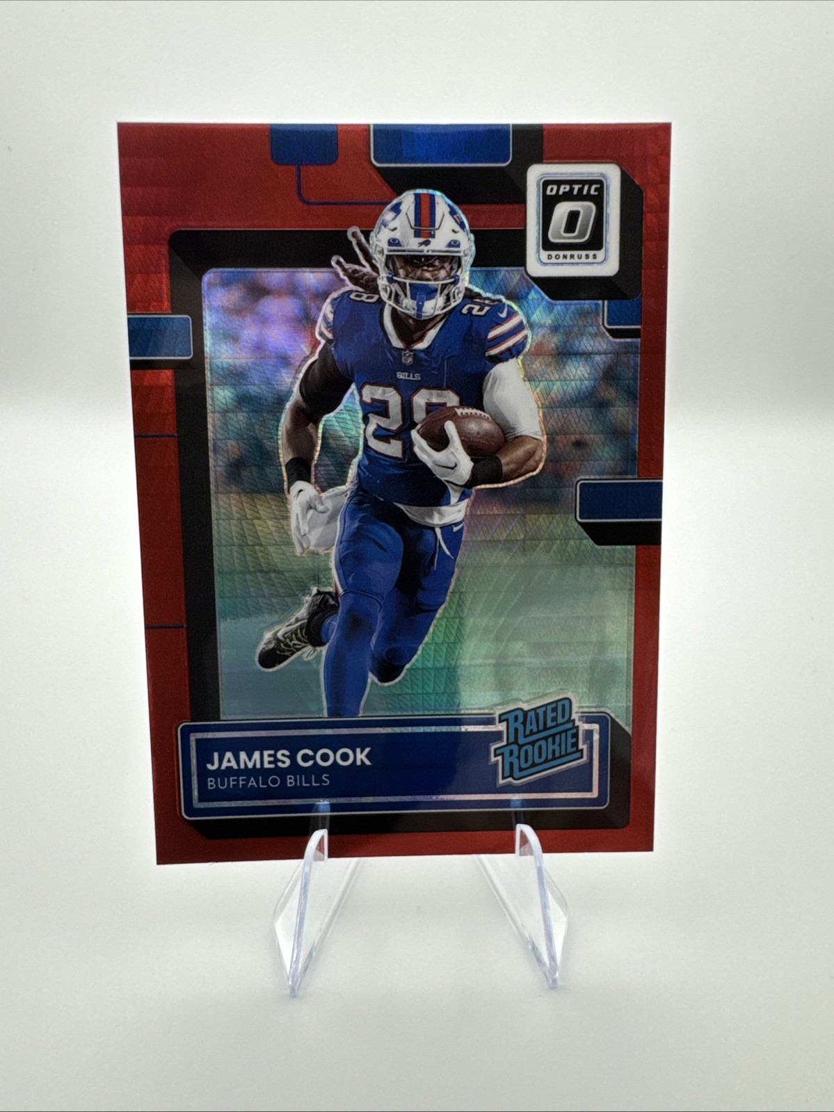 2022 Donruss Optic Rated Rookie James Cook #215 Red Hyper Prizm (RC)