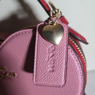 Coach Heart Valentines Colorblock Pink Crossbody Bag NEW (read) | eBay