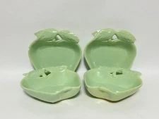 Hoenig of California Pottery Apple Bowls Set of 4 Mint Green 734 USA