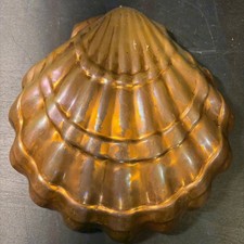 Vintage Copper Seashell Scalloped Cake Gelatin Mold Wall Decor 10.5 Inch