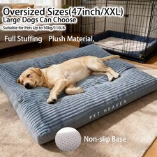 Jumbo Orthopedic Grey Dog Bed/Sofa/Crate Mat All-Season Non-Slip Base Washable