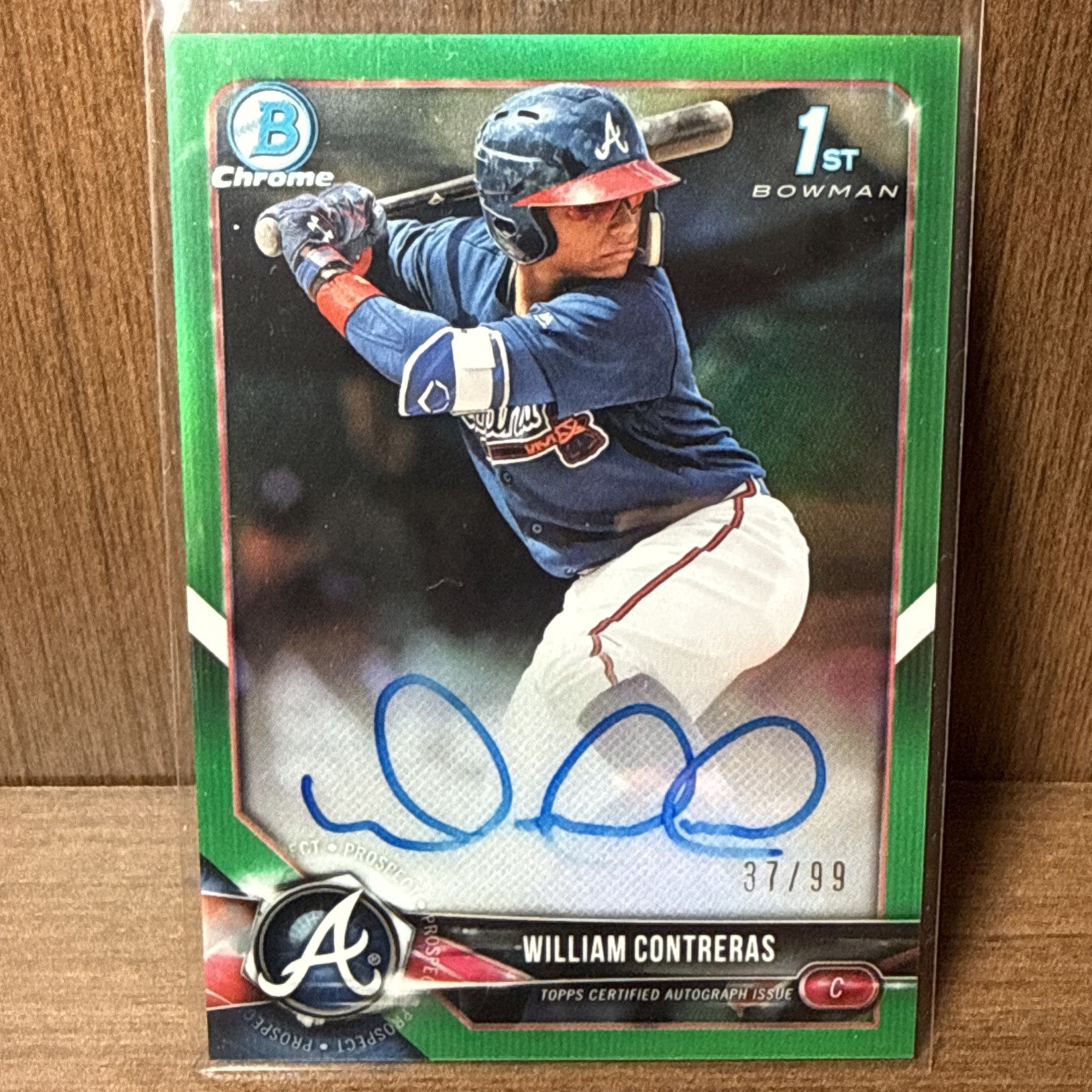 2018 Bowman Chrome Prospect Auto William Contreras Green Refractor /99 (AU, RC)