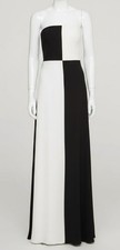 Halston Women's Black Cassia Strapless Two-Tone Gown Dress Size 10