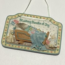My Blushing Bunnies Blushing Bundle Of Joy Wall Plaque Hanging Decor 1997