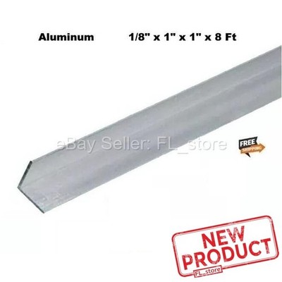 Aluminum Angle 1/8'' x 1'' x 8 Feet Length Unpolished Alloy 6061 90° Stock NEW