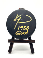 Ken Morrow Signed Puck 1980 USA Olympic Hockey Miracle on Ice Team Lake Placid